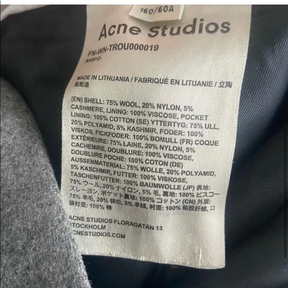 SOLD FR32 Acne Studios Flannel Straight leg wool pants - Picture 8 of 16